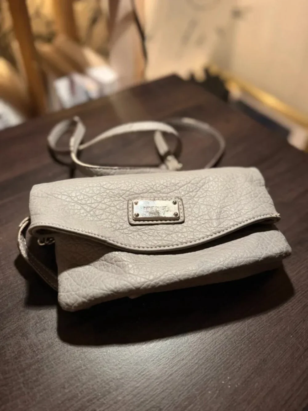 Grey Nine West Crossbody Clutch Nappy Bag Purse